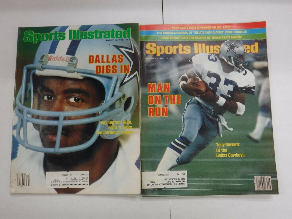 Sports Illustrated Magazine Lot Of 2 Tony Dorsett VG/EX w/ML's 092116jhe