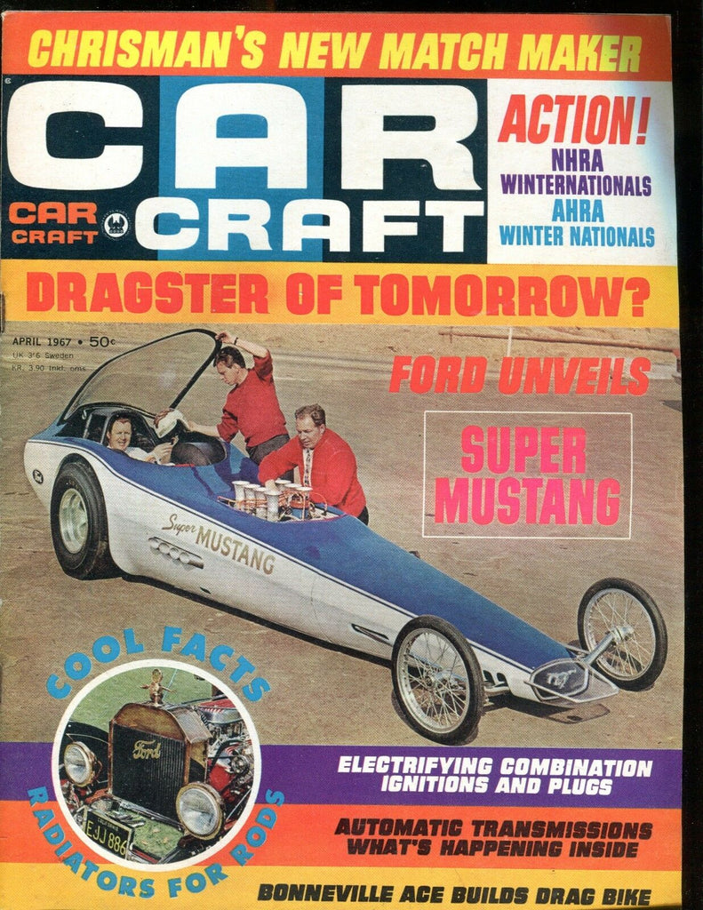 Car Craft Magazine April 1967 Super Mustang EX No ML 010917jhe