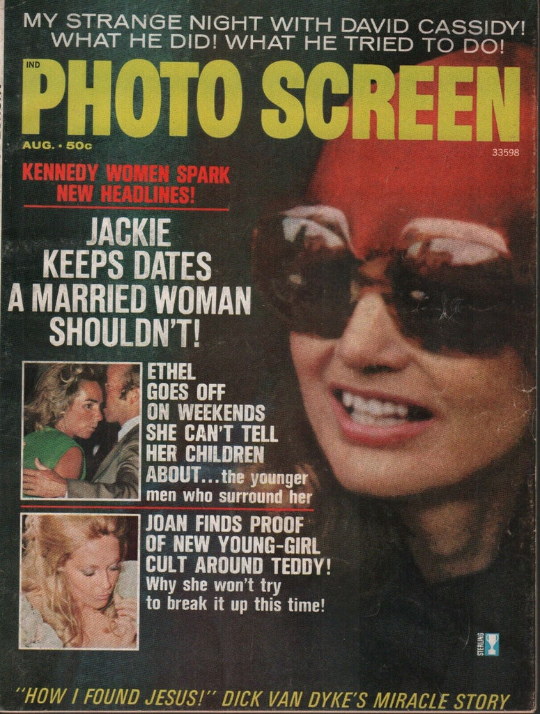 Photo Screen August 1972 Jackie Ethel Joan Kennedy Dick Van Dyke 072219AME