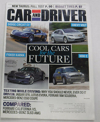 Car And Driver Magazine Dodge Circuit EV Fisker Karma August 2009 072815R