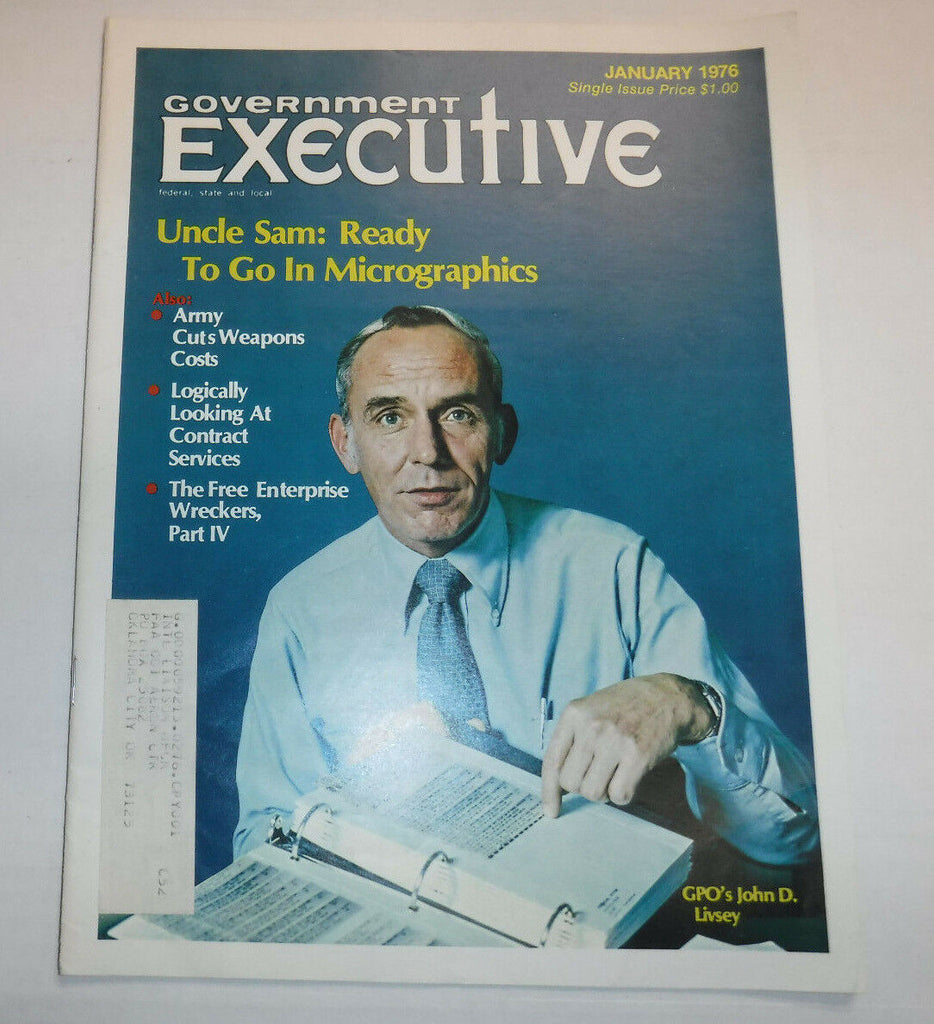 Government Executive Magazine Go In Micrographics January 1976 FAL FAA 102016R