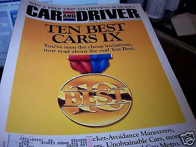Car and Driver Magazine 1/1991 Ten Best Cars IX