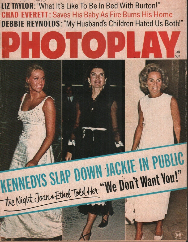 Photoplay January 1971 Jackie Ethel Joan Kennedy Elizabeth Taylor 072219AME