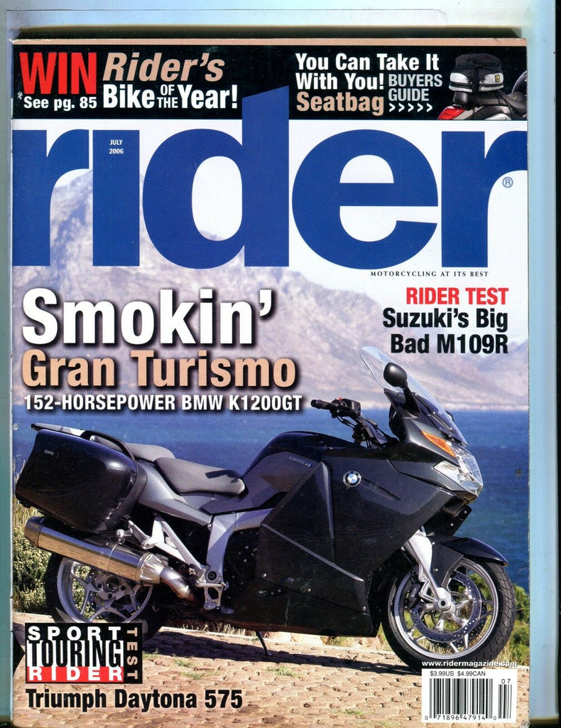 Rider Magazine July 2006 BMW K1200GT EX No ML 051017nonjhe
