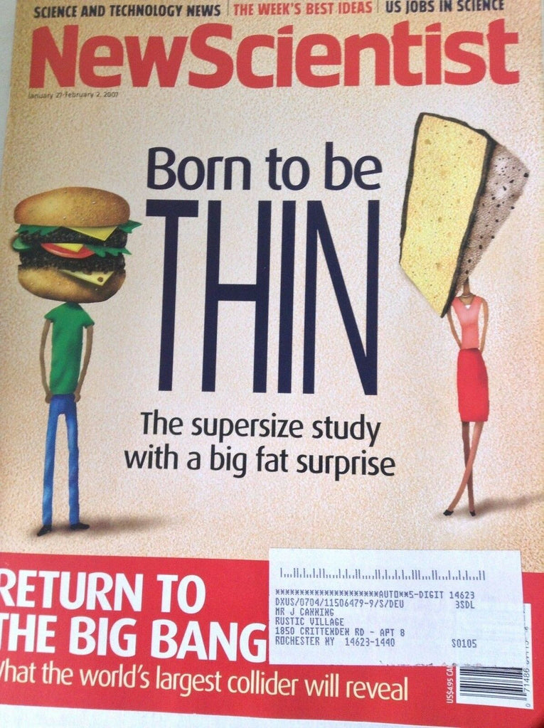 New Scientist Magazine Born To Be Thin The Study Jan/February 2007 081417nonrh2