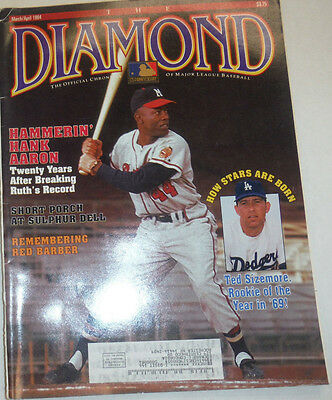 Diamond Baseball Magazine Hank Aaron & Ted Sizemore March/April 1994 021015R