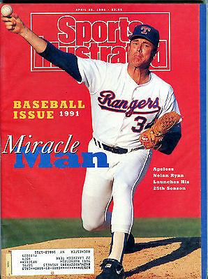Sports Illustrated Magazine April 15 1991 Nolan Ryan Rangers EX 022516jhe