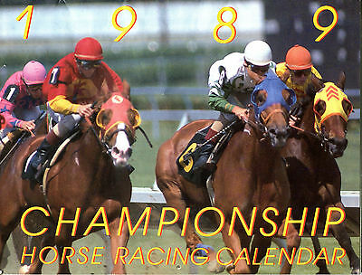 1989 Championship Horse Racing Calendar EX 022616jhe