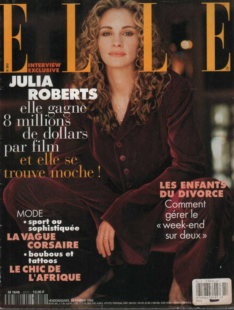 Elle Vintage French Fashion Magazine 28 Fevrier 1994 Julia Roberts 092719AME