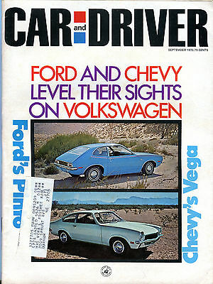 Car and Driver Magazine September 1970 Ford Pinto Chevy Vega EX 020416jhe