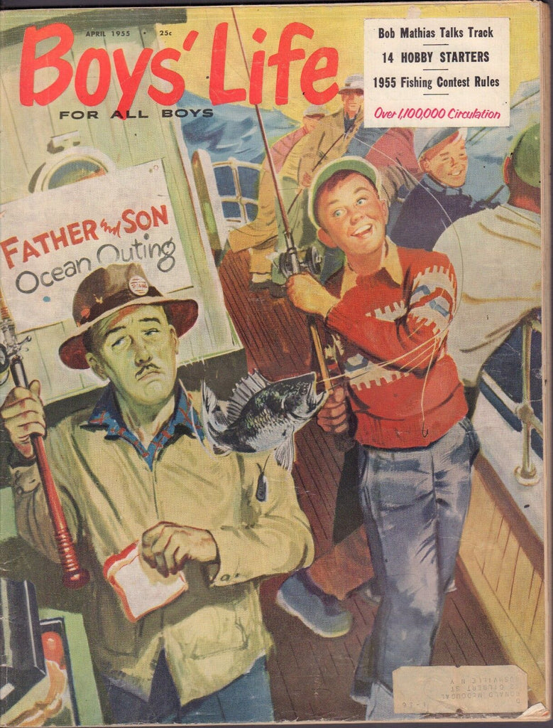 Boys Life April 1955 Bob Mathias, 1955 Fishing Contest w/ML 011717DBE2