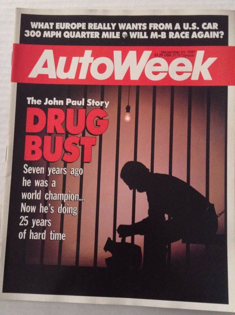Autoweek Magazine The John Paul Drug Bust Story December 21, 1987 011617rh