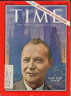 Time Magazine April 5 1968 Party Boss Dubcek w/ML VG 090816DBE