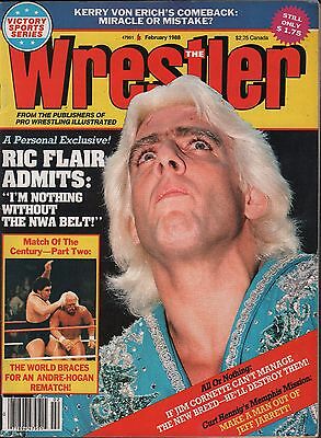 The Wrestler February 1988 Ric Flair, Kerry Von Erich VG 122315DBE