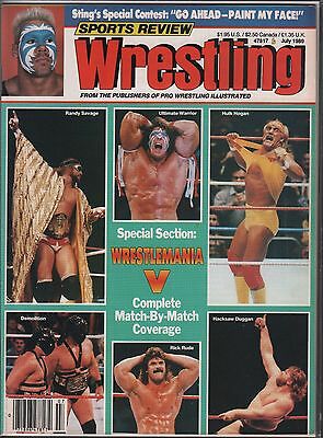 Sports Review Wrestling July 1989 'Wrestlemania V' EX 120815DBE