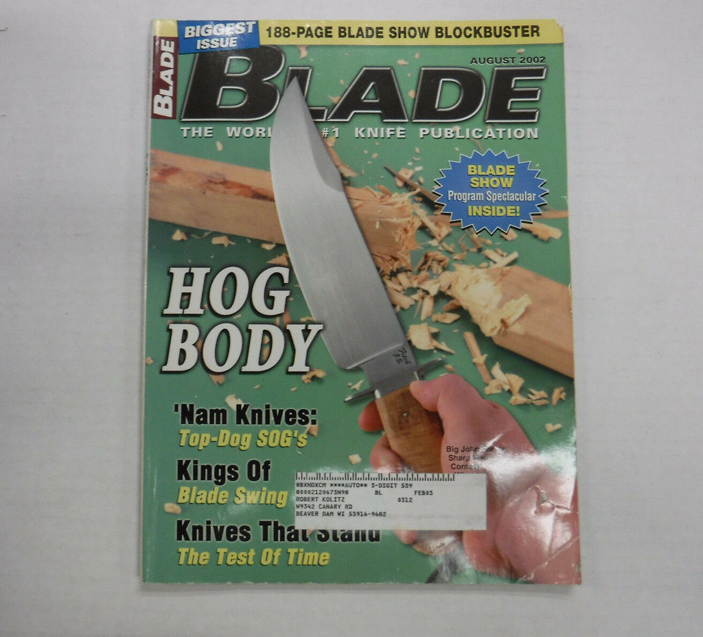 Blade Magazine Hog Body Nam Knives August 2002 111416R