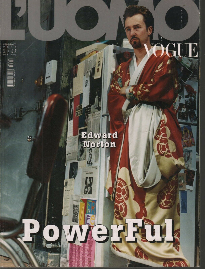 L'uomo Vogue Fashion February 2003 Edward Norton Bruce Weber 012721ame2