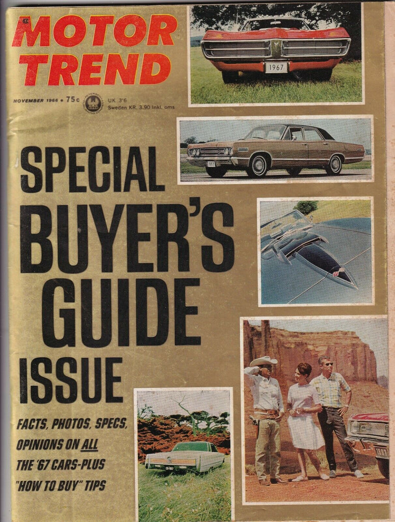 Motor Trend Magazine Special Buyer's Guide November 1966 071519nonr