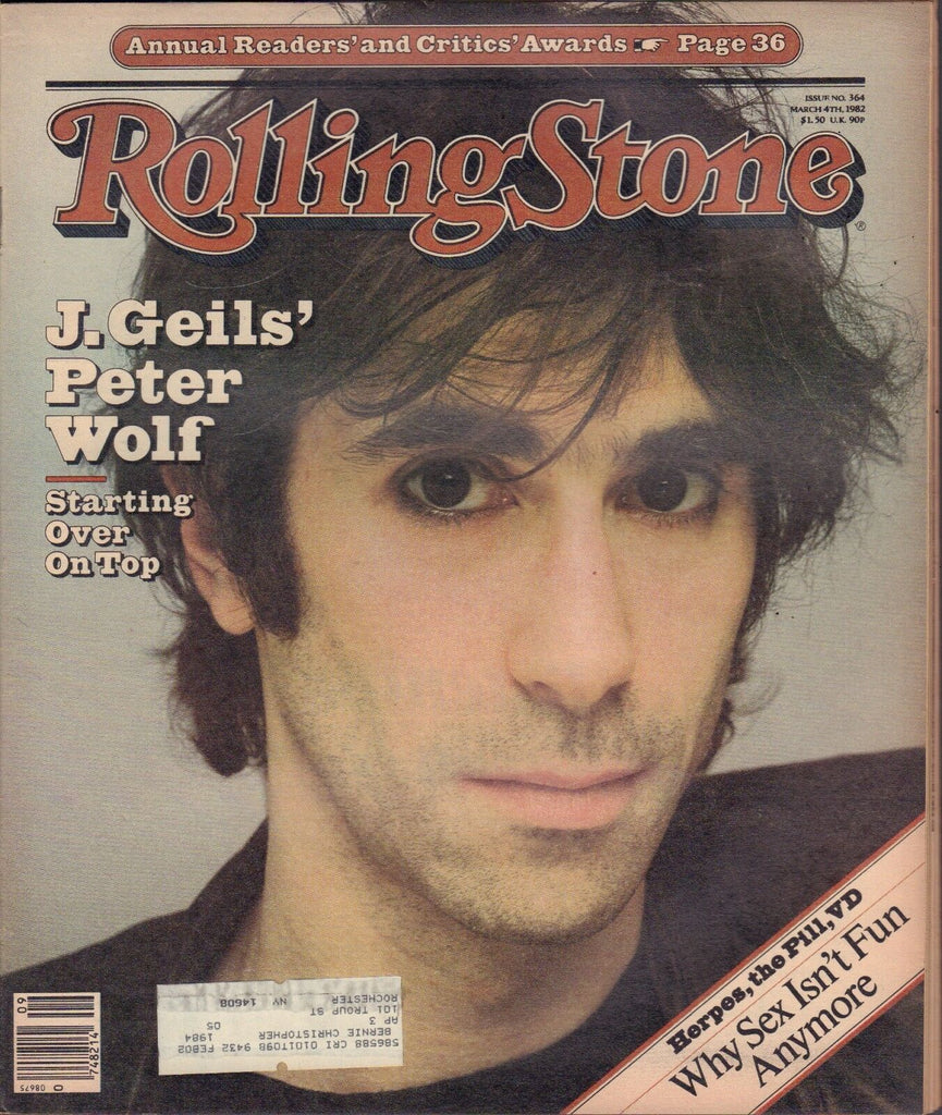 Rolling Stone March 4 1982 J.Geils' Peter Wolf w/ML 122116DBE