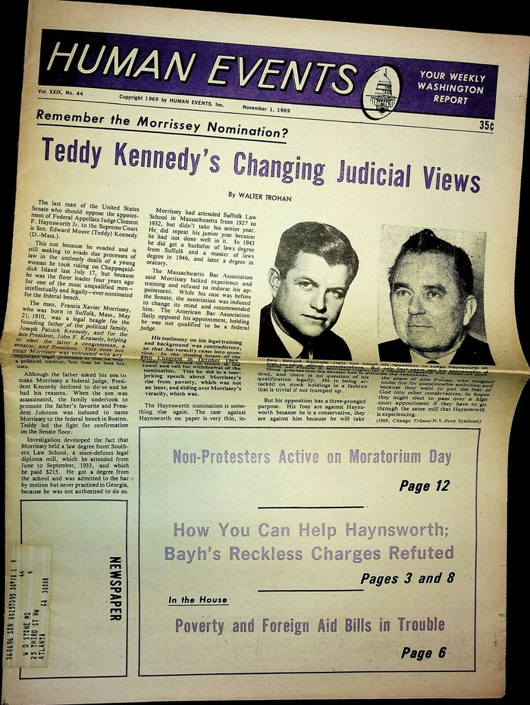 Human Events Washington Weekly November 1 1969 Ted Edward Kennedy 030121AME2