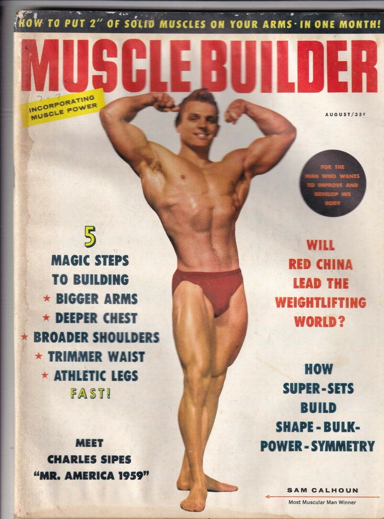Muscle Builder Mag Charles Sipes Sam Calhoun August 1959 120319nonr
