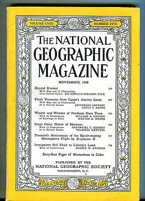 National Geographic Magazine November 1955 Beyond Everest No Map VG 071316jhe