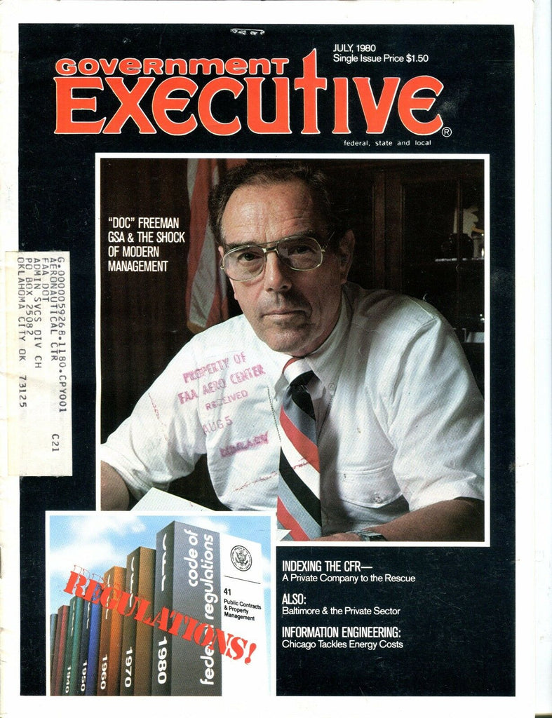 Government Executive Magazine July 1980 Doc Freeman FAA EX w/ML 051017nonjhe