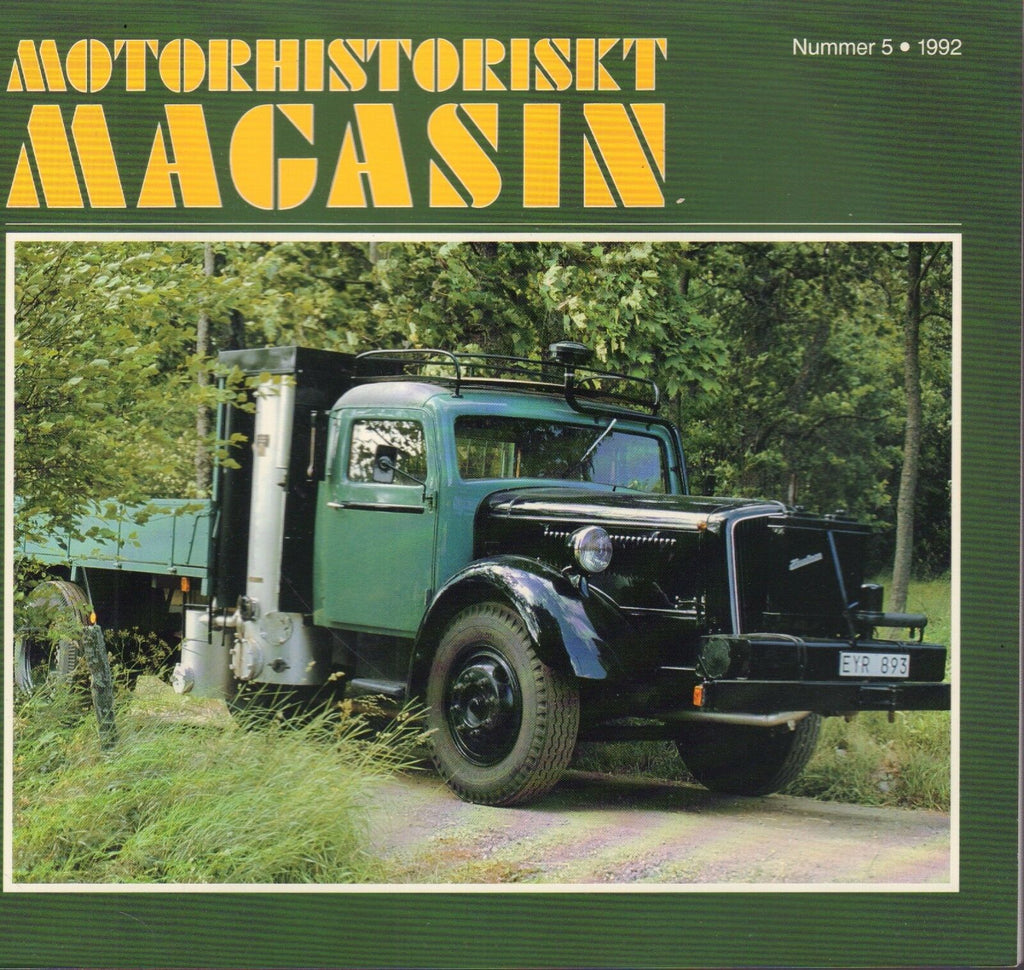 Motorhistoriskt Magashin Swedish Car Magazine #5 1992 Zundapp 031617nonDBE