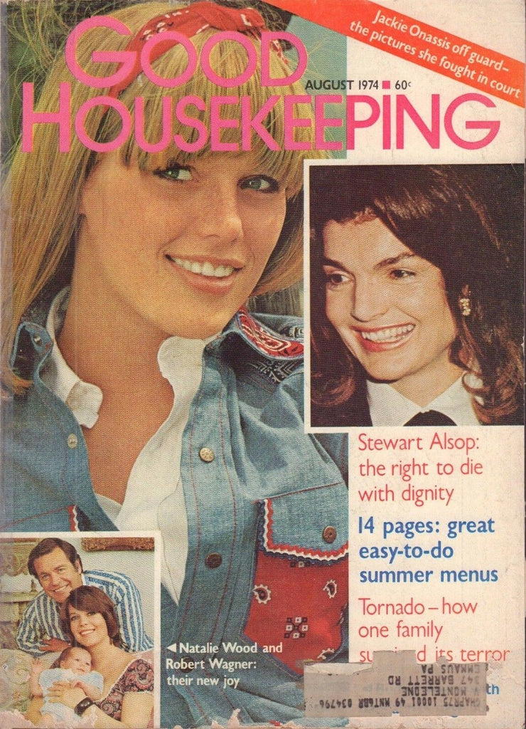 Good Housekeeping August 1974 Jackie Onassis, Natalie Wood w/ML 091517DBE