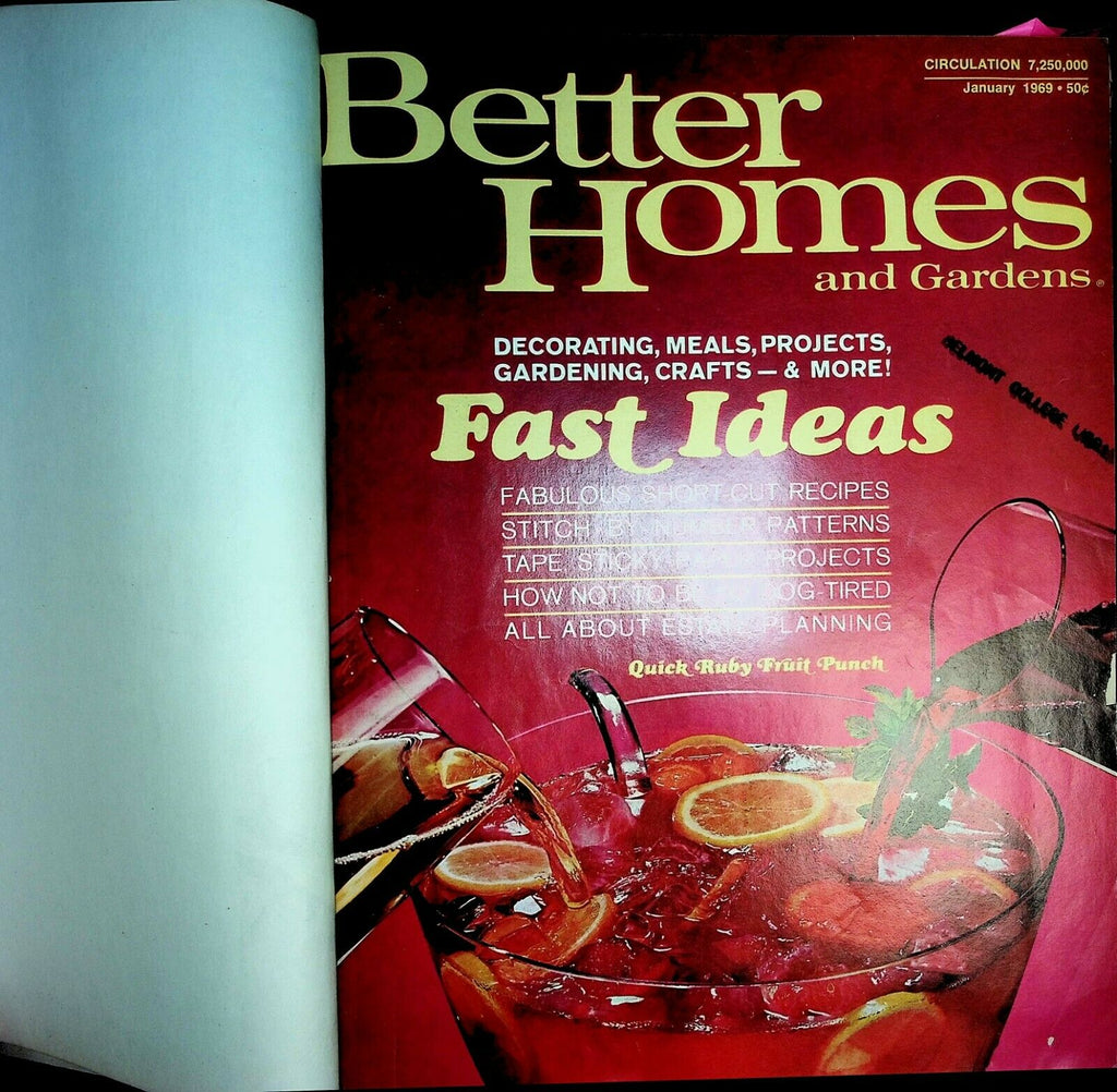 Better Homes & Gardens 1969 12 Monthly Issues Bound Vintage Ads! 021920AME4