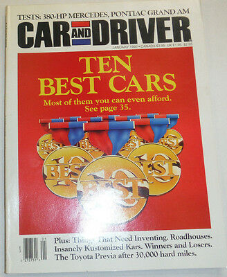Car And Driver Magazine Toyota Previa January 1992 012115R