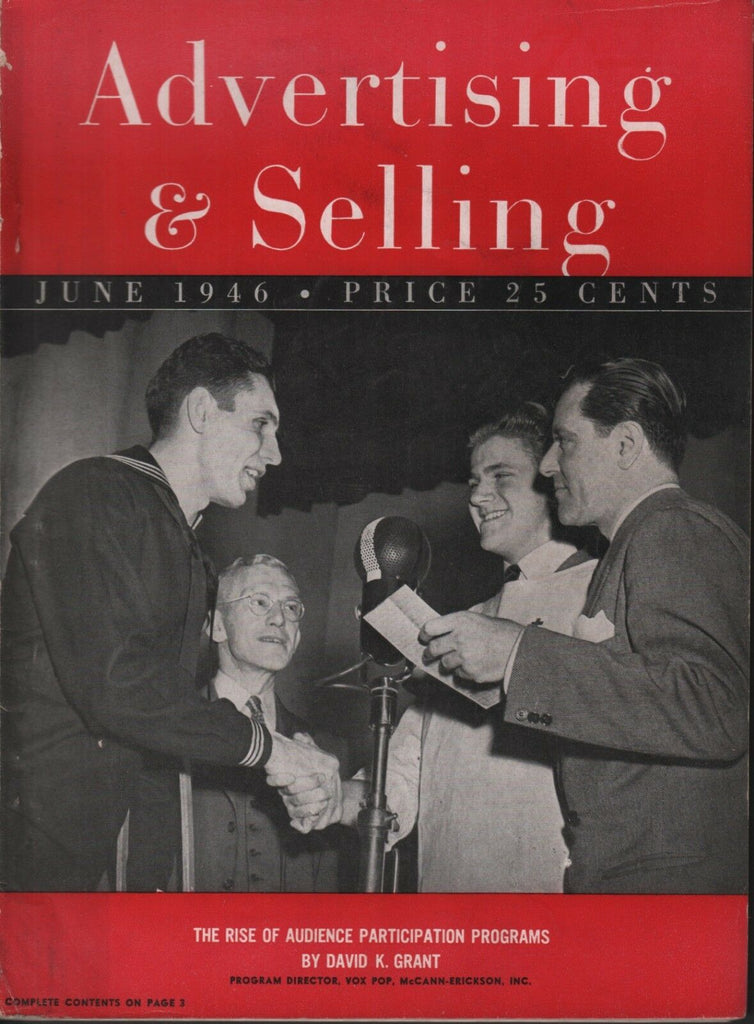 Advertising & Selling June 1946 David K Grant Don Ross Joe Stone 090318DBE2