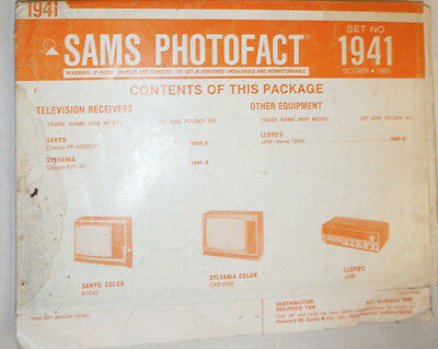 Sams Photofact Magazine Sanyo & Sylvania & Lloyd No.1941 October 1980 022515r