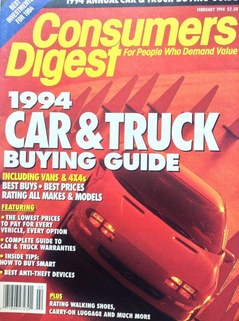Consumer's Digest Magazine Car & Truck Buying Guide February 1994 091417nonrh