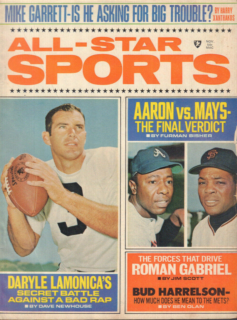All-Star Sports November 1970 Daryle Lamonica Hank Aaron Bud Harrelson 042320DBE