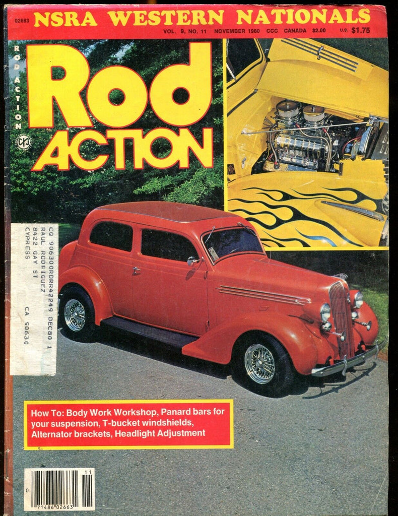 Rod Action Magazine November 1980 Panard Bars VG w/ML 030817nonjhe