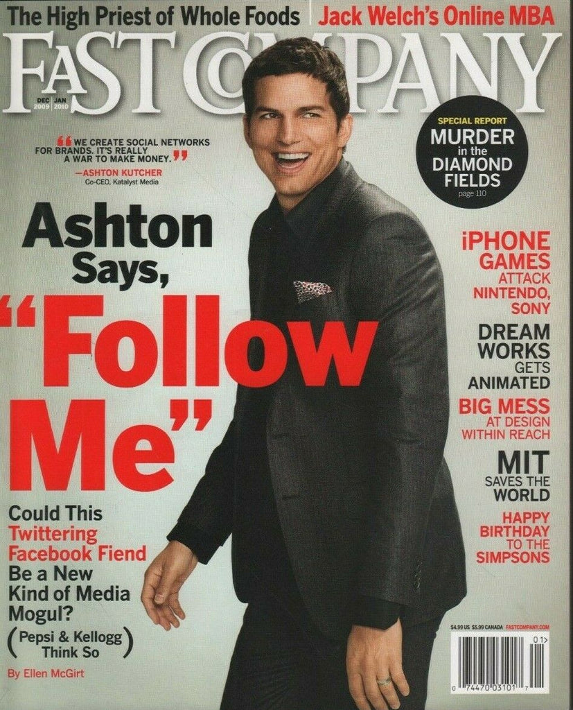 Fast Company December 2009 Ashton Kutcher Jack Welch Ellen mcGirt 021820DBF2