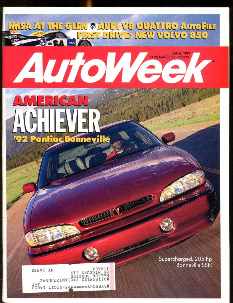 AutoWeek Magazine July 8 1991 Pontiac Bonneville EX w/ML 022717nonjhe