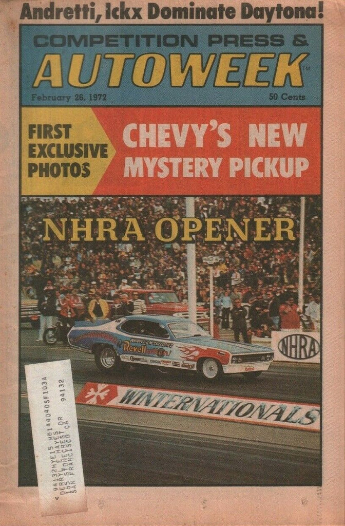Autoweek February 26 1972 Bill Jenkens Jon Asher David Stone w/ML 032619DBE