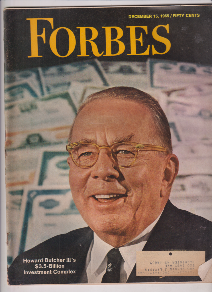 Forbes Mag Howard Butcher III's Investment Complex December 15, 1965 122019nonr