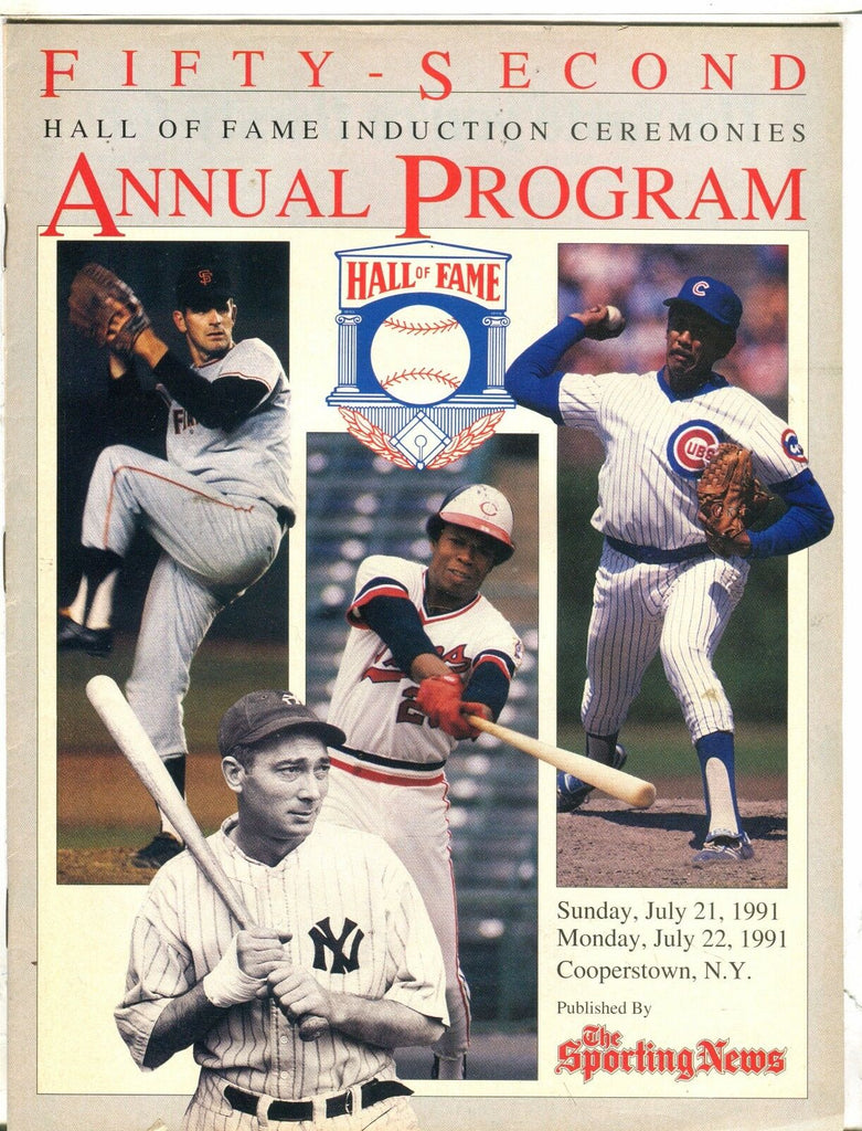 The Sporting News Hall Of Fame Program 1991 Tony Lazzeri EX No ML 031717nonjhe