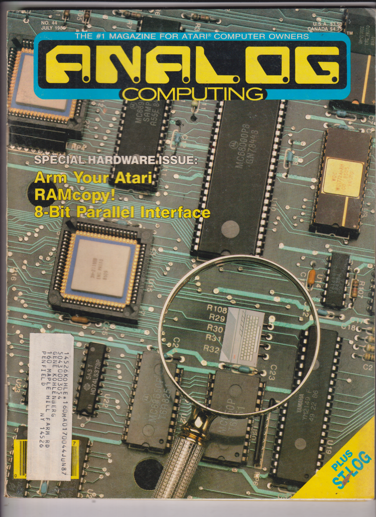 Analog Computing Atari Mag RAM Copy & 8 Bit July 1986 010320nonr