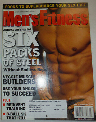 Men's Fitness Magazine Six Packs Of Steel & Veggie Builders March 2001 030615R