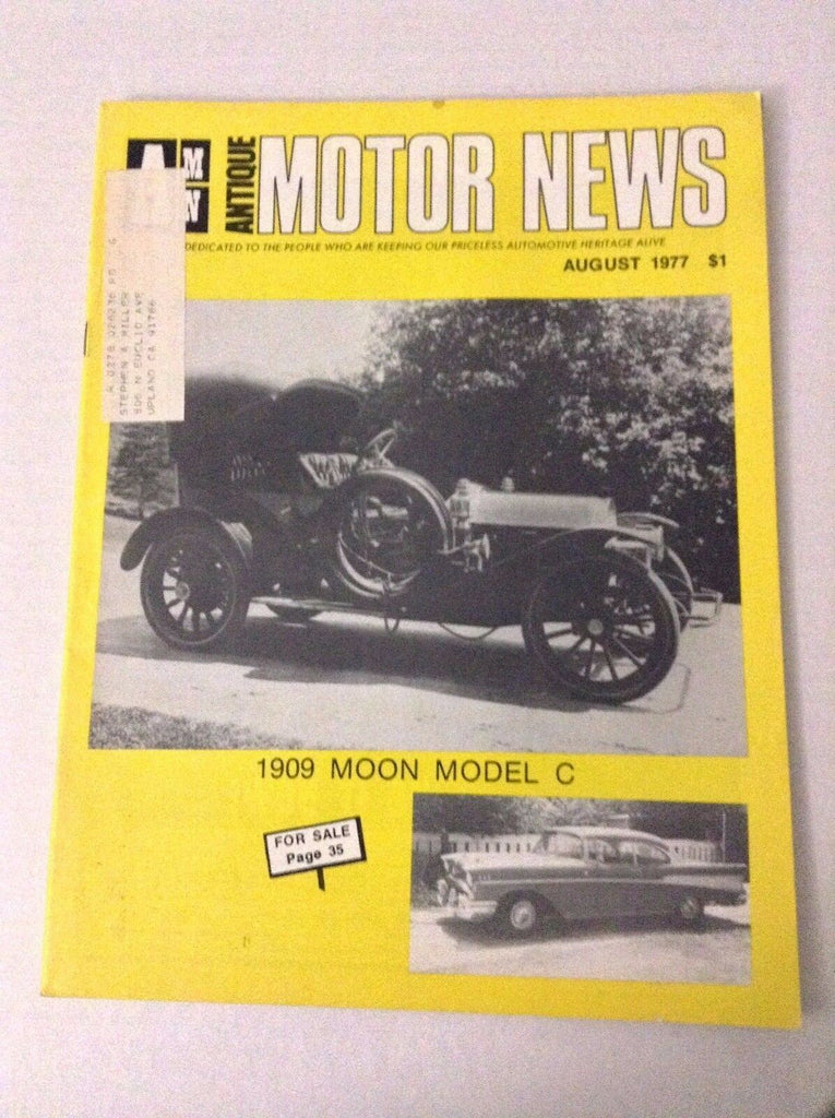 Antique Motor News Magazine 1909 Moon Model C August 1977 032217NONRH