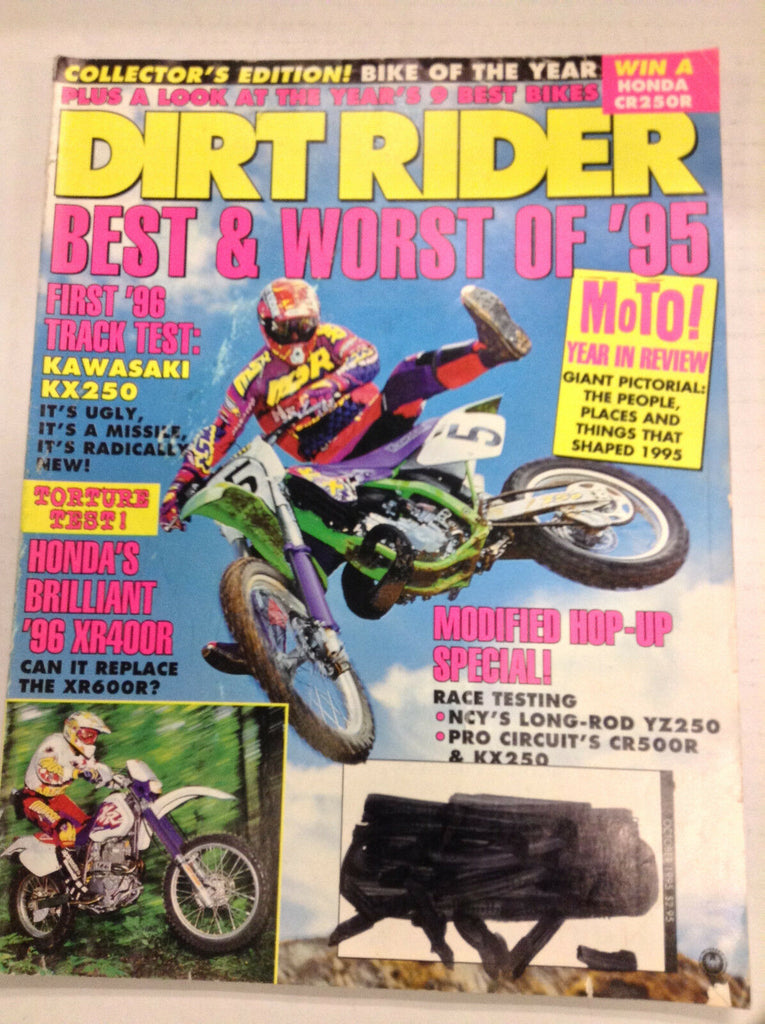 Dirt Rider Magazine Kawasaki KX250 & Honda XR400R October 1995 040617nonr