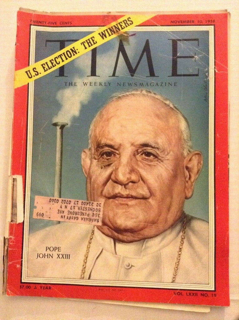 Time Magazine Pope John XXIII November 10, 1958 092319nonrh