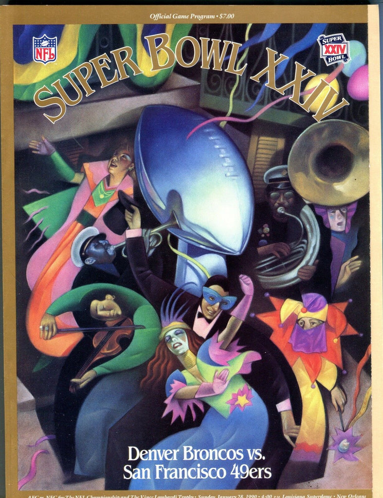 Super Bowl XXIV Official Game Program Broncos vs. 49ers EX 091416jhe