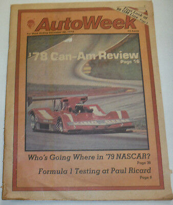 AutoWeek Magazine '78 Can-Am Review Nascar December 1978 123014R