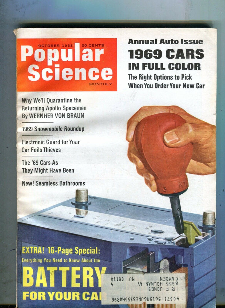 Popular Science Magazine October 1968 Car Battery 1969 Cars 063017nonjhe2