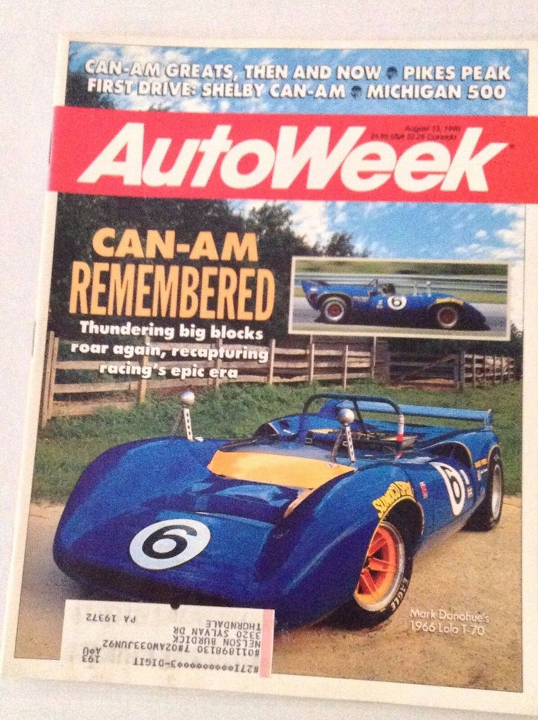 Autoweek Magazine Can-Am Mark Donohue August 13, 1990 011617rh